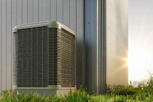 Close-up Of Building Exterior With Air Heat Pump